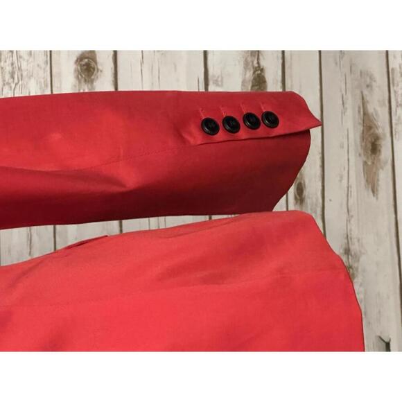 Barbour red corpcore business chic long sleeve single-breasted blazer Size 8 - Picture 6 of 8